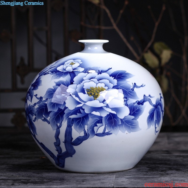 Blue and white porcelain vase, furnishing articles of jingdezhen ceramics by hand Classical Chinese style restoring ancient ways the gourd bottle