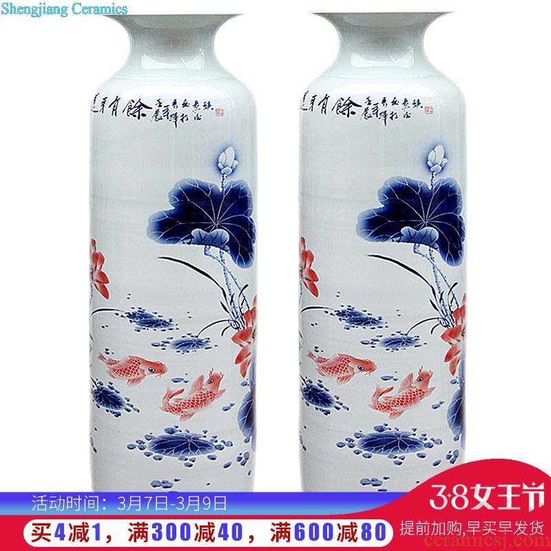 Jingdezhen ceramics of large vases, flower arranging ruby red home sitting room hotel furnishing articles large e082 ornament