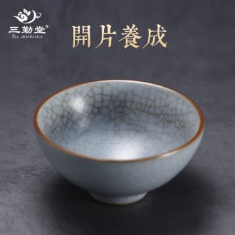 The three frequently ceramic cups with cover office cup Jingdezhen tea hand-painted glass tea cup S61016 meeting