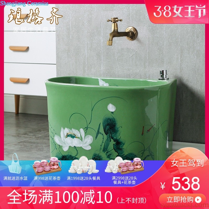 Jingdezhen ceramic wash mop pool Chinese style mop pool terrace pool drag large mop mop pool toilet basin