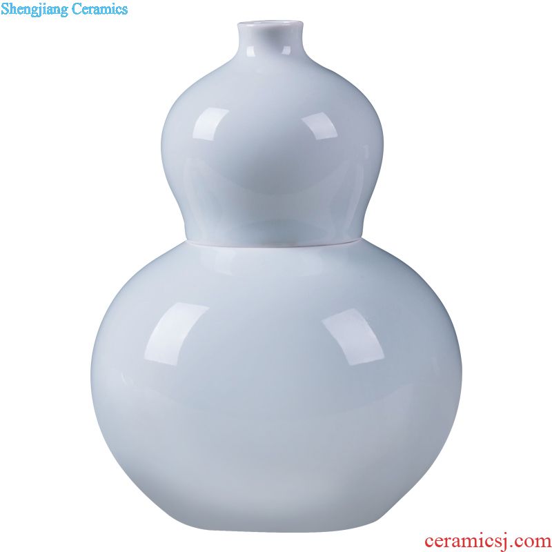 Jingdezhen 10 jins ceramic bottle bubble hip ten catties collection jugs with sealing ring seal hip flask jars