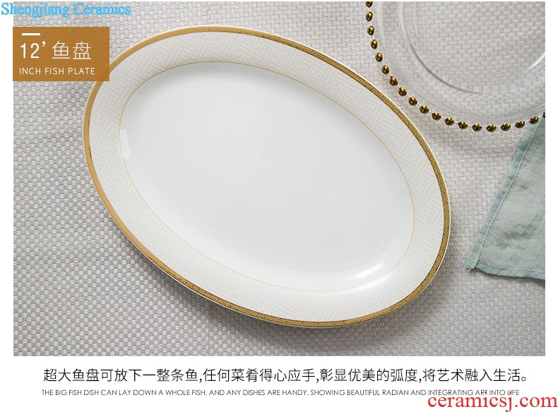 Bowl of free combination of jingdezhen ceramics high job rainbow noodle bowl soup bowl Household of Chinese style bowl dish dish practical tableware