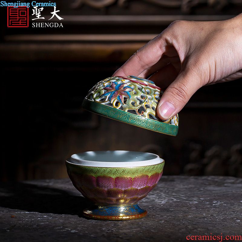 Holy big ceramic pot of tea tray bearing hand-painted new colour of huizhou impression square pot dry foam plate saucer of jingdezhen tea service