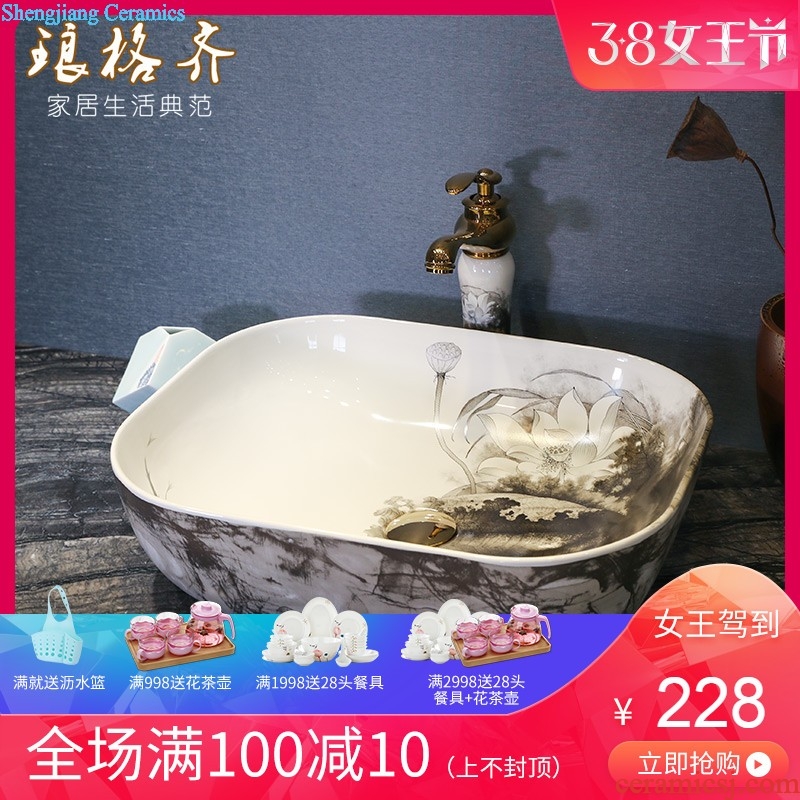 Small size ceramic art basin stage basin sink toilet square on the lavatory basin basin