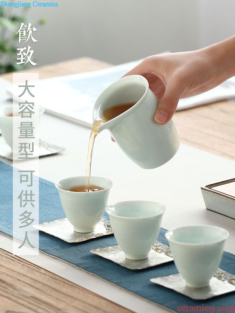 Drink to employ Japanese contracted cover kiln ceramic handmade pot cover set recommended cover tea accessories