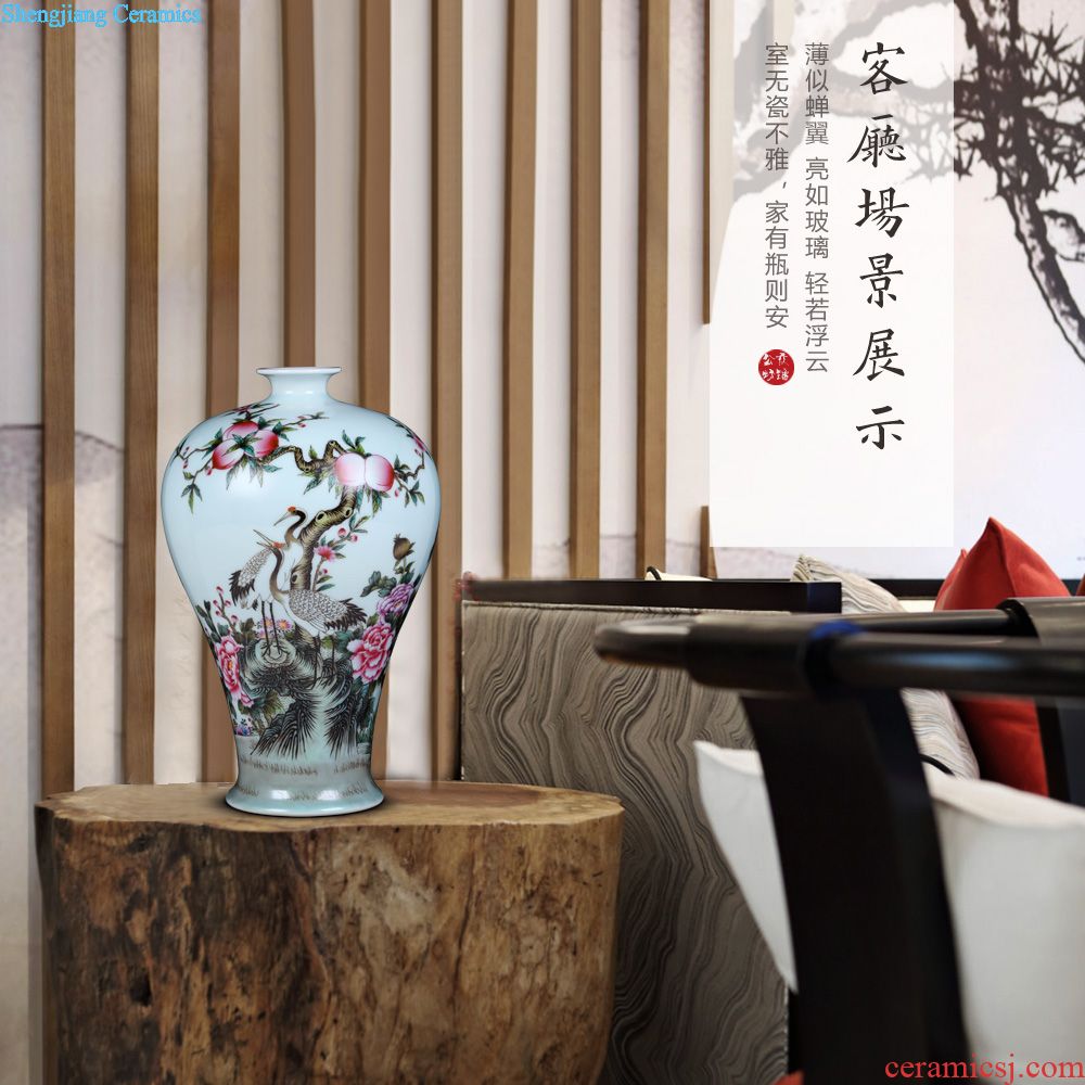 Jingdezhen ceramics furnishing articles hand-painted CV 18 red vase in the sitting room of Chinese style household dry flower adornment furnishing articles