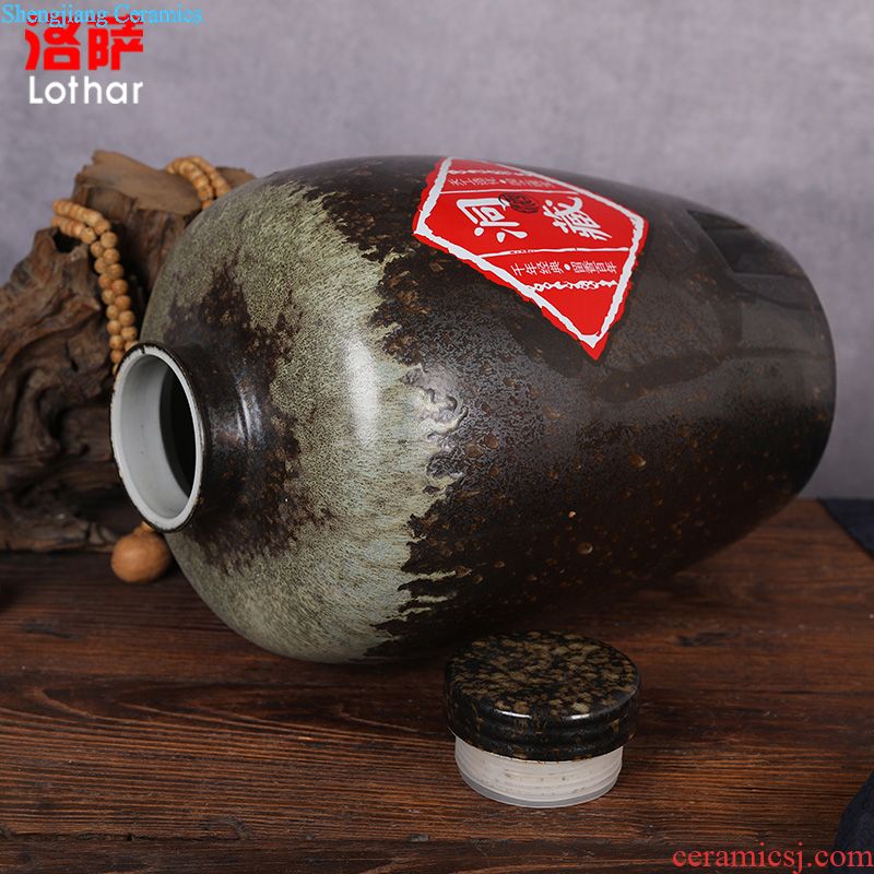 Jingdezhen ceramic jars 50 kg bottle wine wine jar GuanPing it hip seal belt filter tap