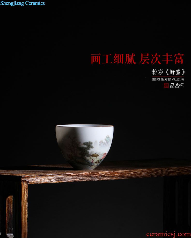 Holy big ceramic kung fu tea set hand-painted porcelain treasure of ancient color lie fa cup sample tea cup cup of jingdezhen tea service master