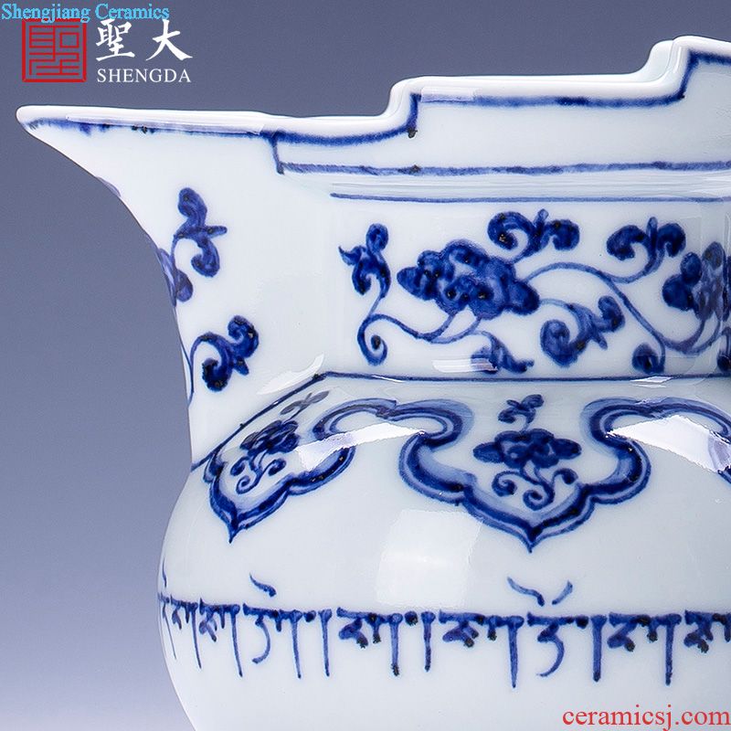 Holy big ceramic tea pot hand-painted cui very heavy ink in the waterfall lives jingdezhen kung fu tea set figure storage tanks