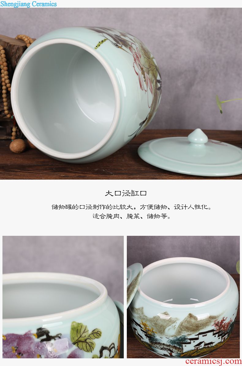 Jingdezhen ceramic aquarium Aquarium goldfish tropical fish turtle cylinder Ceramic tank birdbath A tank that occupy the home