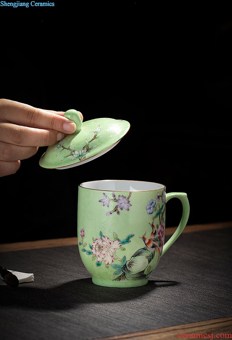Jingdezhen ceramic masters cup single cup hand-painted teacup Large kung fu tea peach sample tea cup individual cups