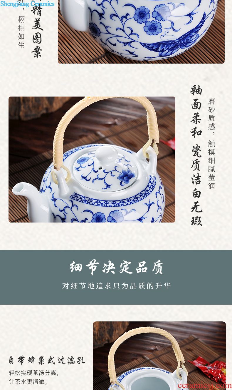 Jingdezhen antique collection 8 head double colored enamel tea set Imperial pastel principal Tea tray cup suit the teapot