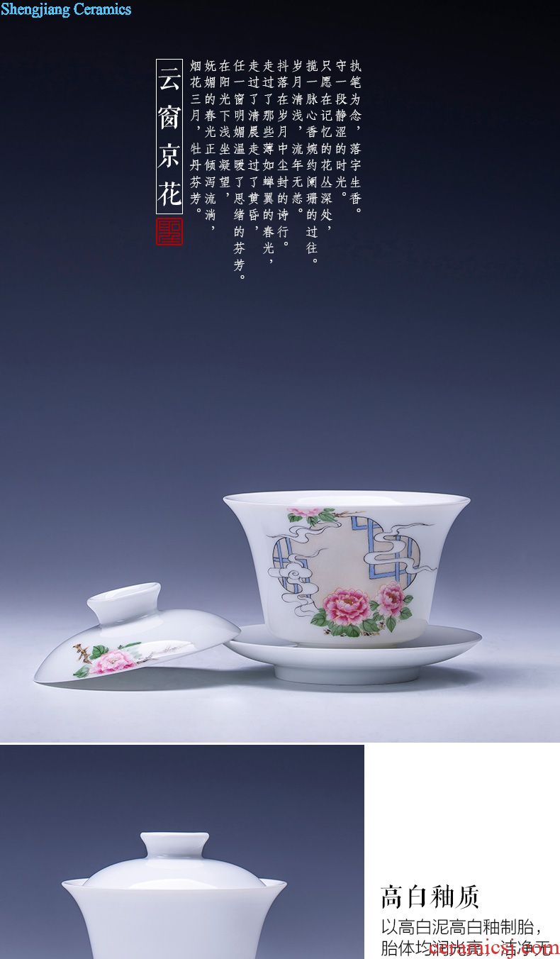 The big hand archaize ceramic sample tea cup jingdezhen blue and white fu lu masters cup all hand kung fu tea cups