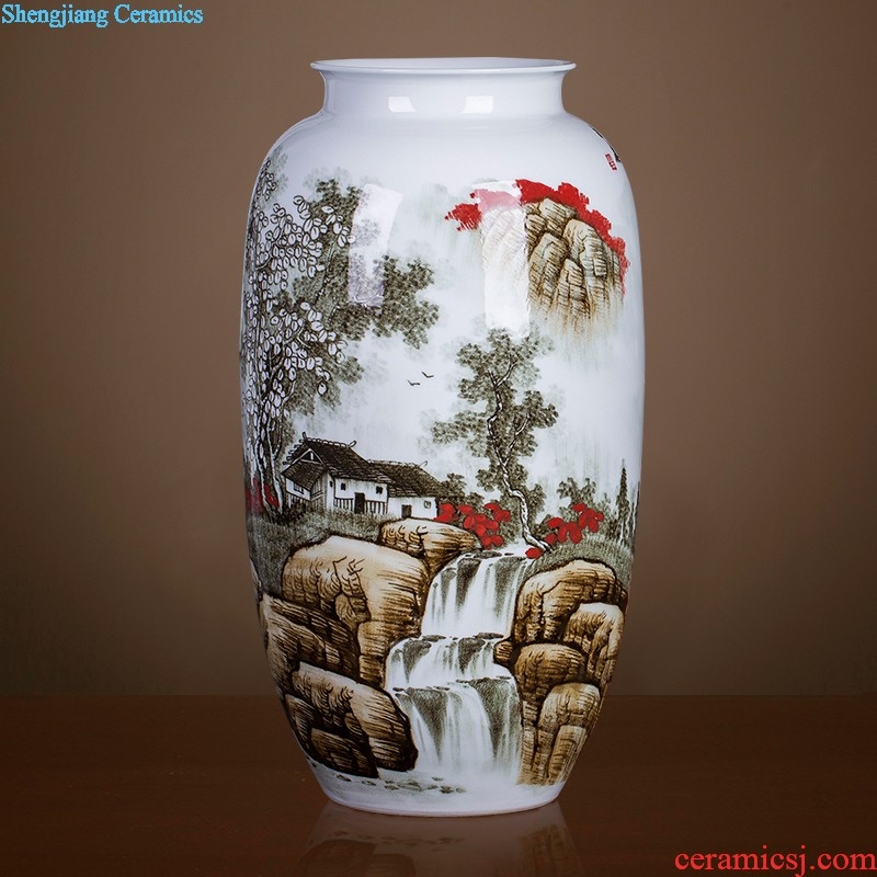 HP - 60 jingdezhen ceramics with a silver spoon in her mouth and household of large vases, flower arrangement sitting room porch decorate furnishing articles