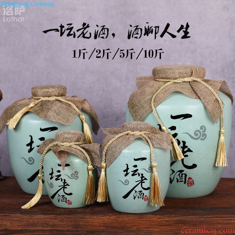 Jingdezhen ceramic jars sealing small bottle 1 catty 3 jins 5 jins of bubble wine pot liquor bottle it to lock