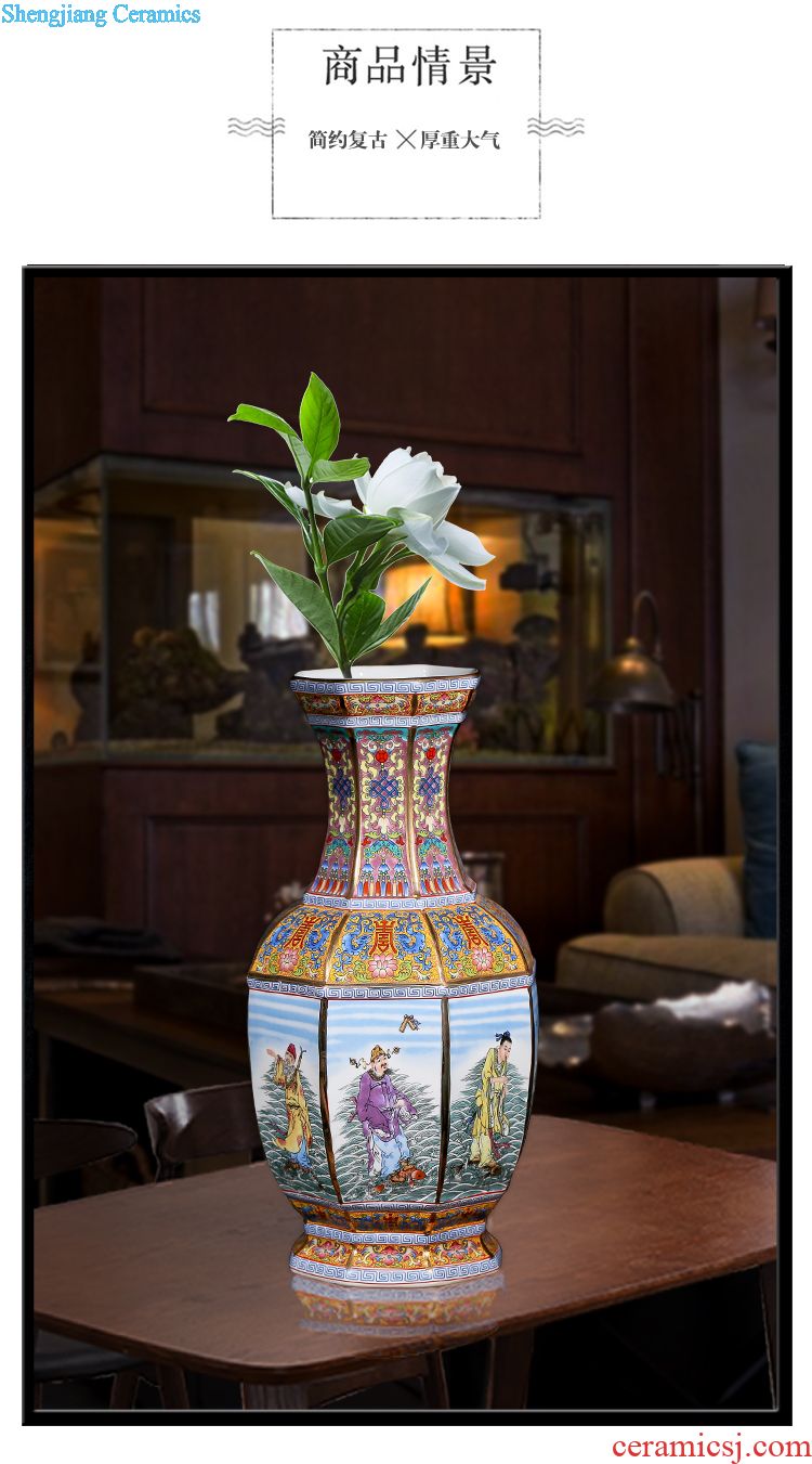 Jingdezhen ceramic handmade antique flower arrangement of blue and white porcelain vase new sitting room of Chinese style household porcelain decorative furnishing articles