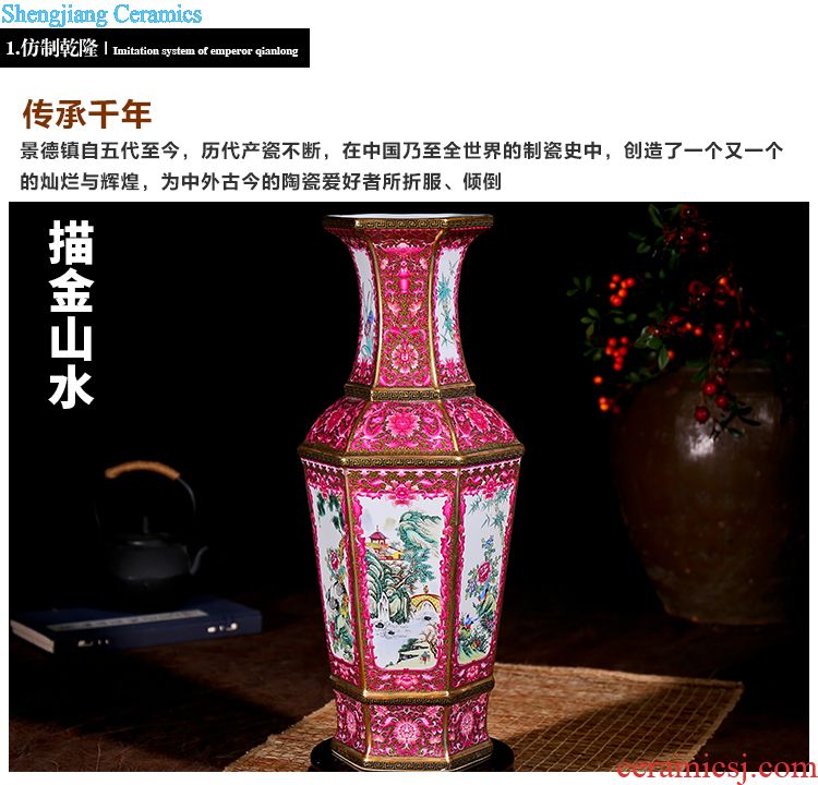 Jingdezhen ceramic handmade antique flower arrangement of blue and white porcelain vase new sitting room of Chinese style household porcelain decorative furnishing articles