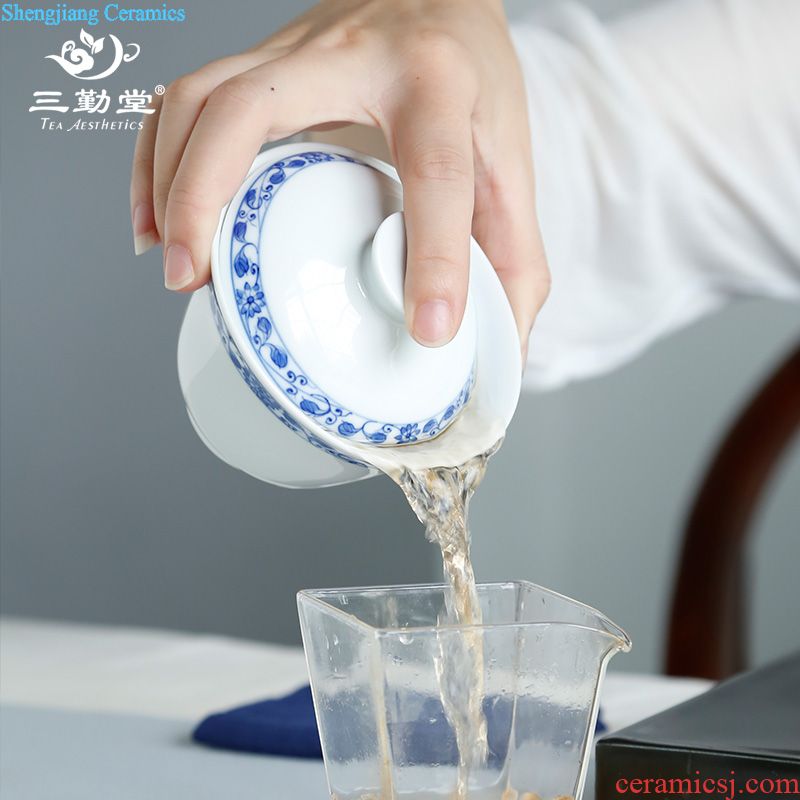 Three frequently hall kiln dry plate bearing small tea tray jingdezhen ceramic pot S72033 kung fu tea set manually doing bubble