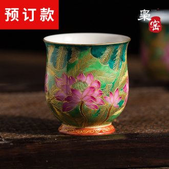 Jingdezhen ceramic kung fu tea cup single cup hand-painted enamel hat to a cup of tea light blue and white sample tea cup drawing personal cup