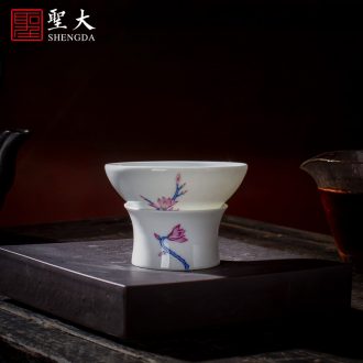 Holy big ceramic kung fu tea color suits hand-painted porcelain dou yulan eight head tureen jingdezhen set of tea cups