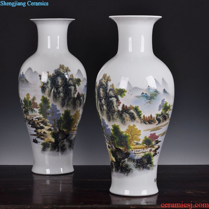 Master of jingdezhen hand-painted vases, pottery and porcelain furnishing articles household act the role ofing is tasted Chinese style living room TV ark handicraft decoration