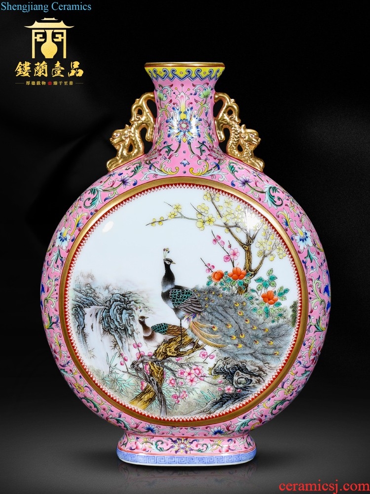 Hand-painted porcelain of jingdezhen ceramics big vase in the sitting room of Chinese style household wine accessories furnishing articles