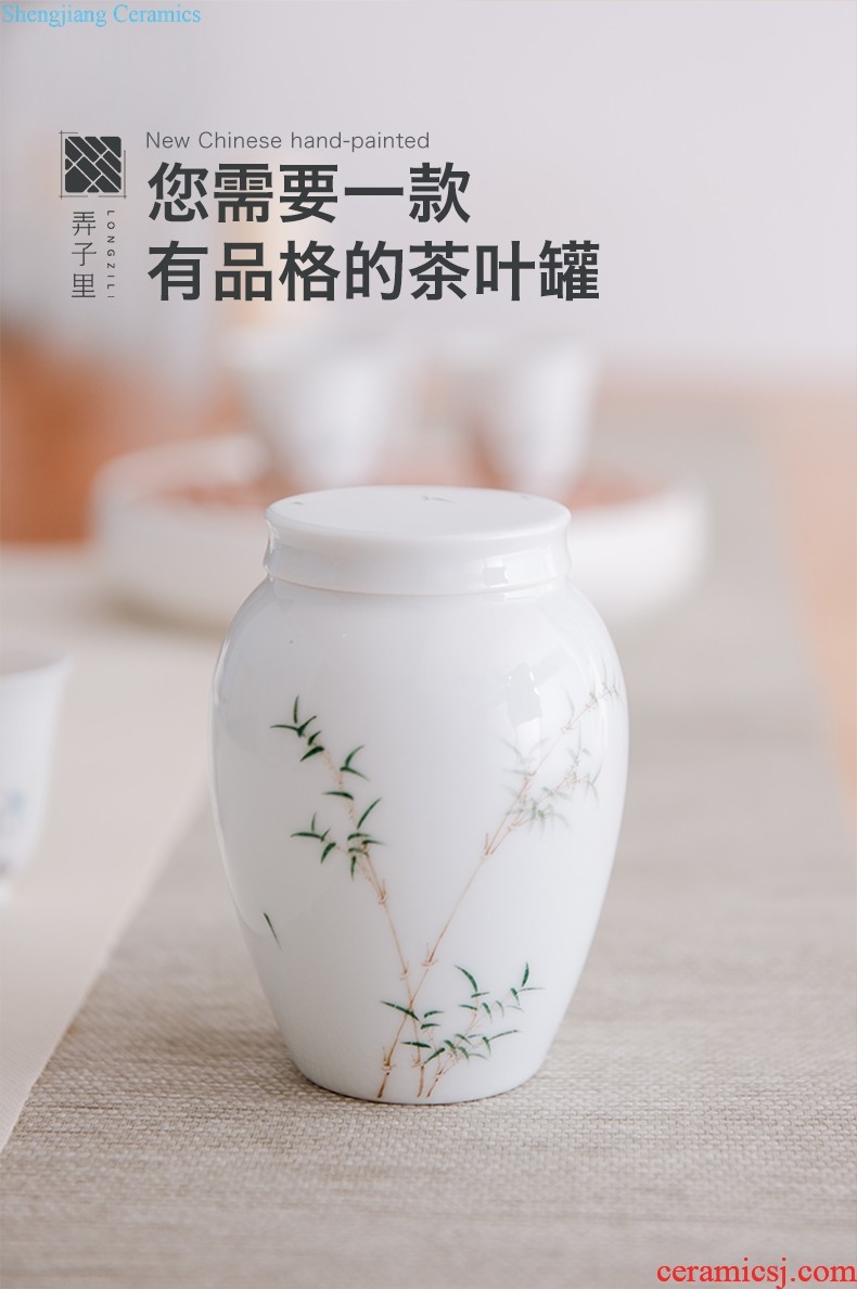 Jingdezhen ceramic water jar in hot tea household washing cylinder kung fu tea accessories large built water tea zero writing brush washer