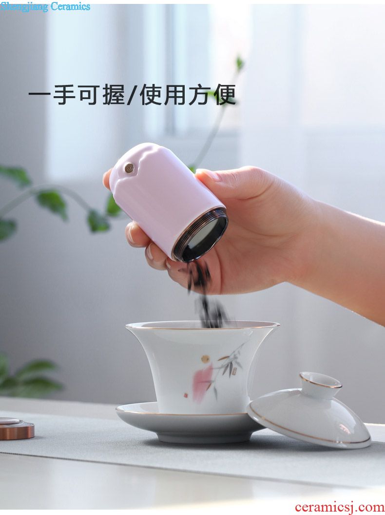 Drink to glaze mini caddy travel save POTS portable ceramic pot tea caddy accompanying seal tea warehouse