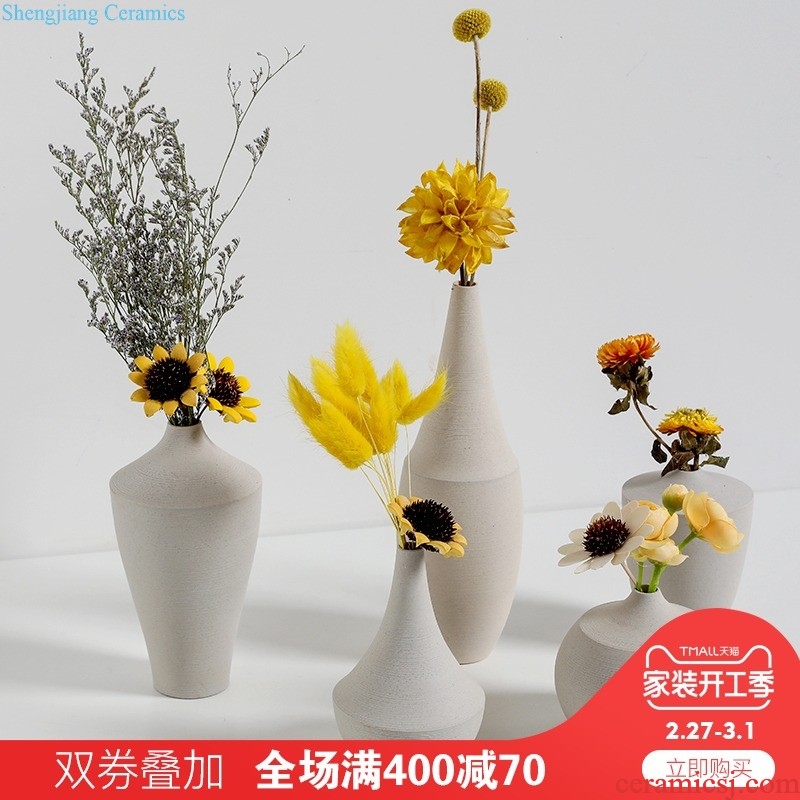 Ins contracted and contemporary ceramic vase Nordic creative mesa hydroponic vase furnishing articles furnishing articles flower arrangement sitting room adornment