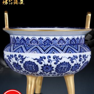 Jingdezhen ceramic furnishing articles imitation qing qianlong pastel yellow bottom landscape celestial vase Chinese style household adornment ornament