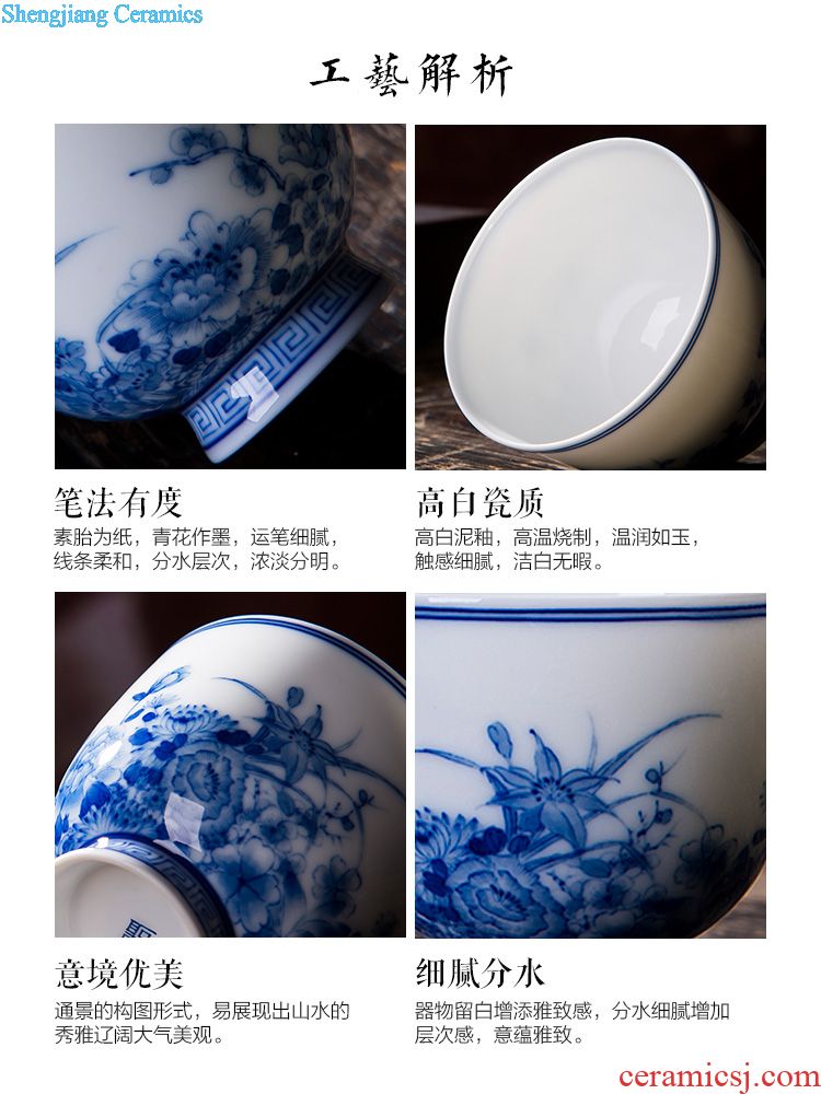 St the ceramic kung fu tea master cup hand-painted pastel sample tea cup all hand jingdezhen tea set gift in the year of dog