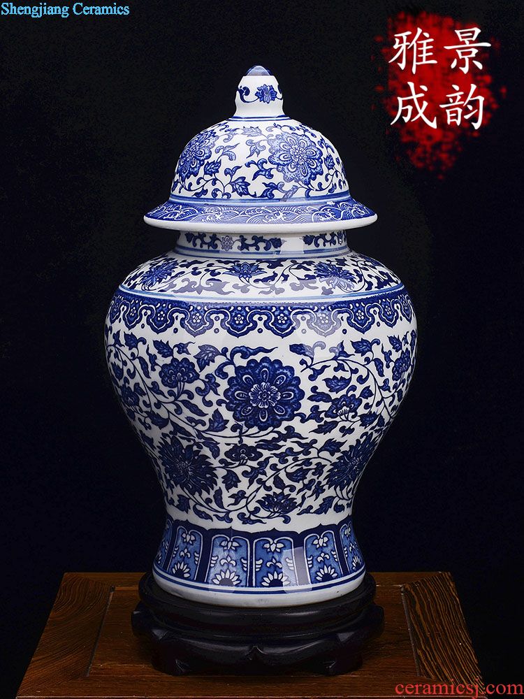 Jingdezhen ceramics vase decoration American fish put flower vases furnishing articles of new Chinese style is contemporary and contracted sitting room