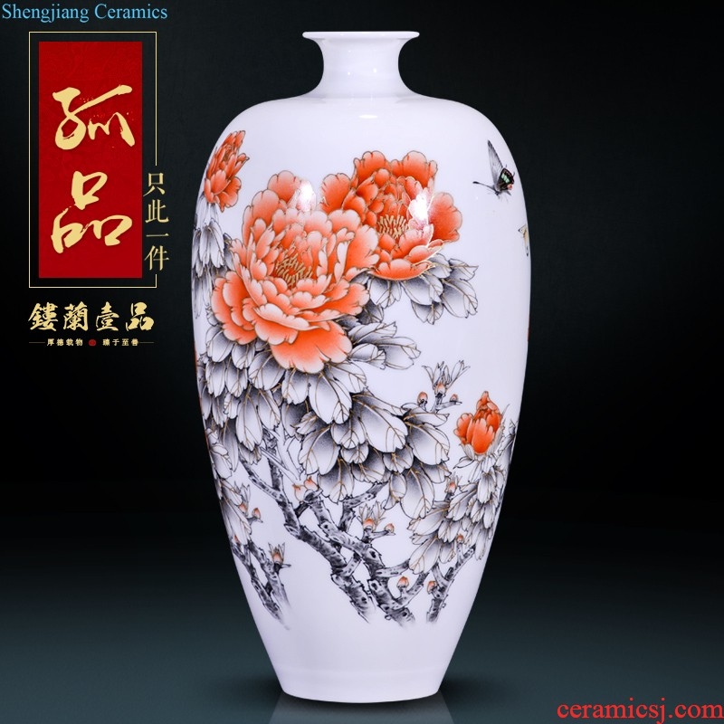 Jingdezhen ceramics hand-painted powder enamel decoration of Chinese style living room decoration household decorative furnishing articles, arranging flowers