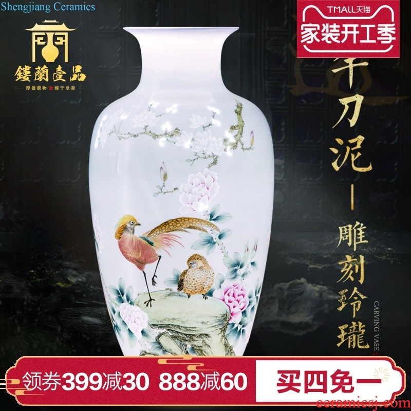 Jingdezhen ceramics under the imitation of yuan blue and white Xiao Heyue after han xin home decor collection of large vase furnishing articles