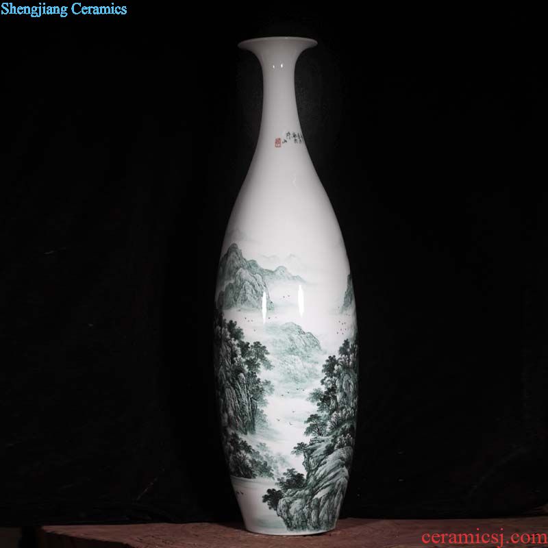 Jingdezhen 55 cm high hand-painted imitation qing qianlong cranes hand-painted porcelain vases display vase