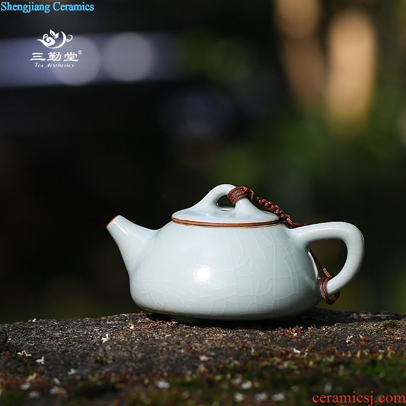 Three frequently hall your kiln kung fu tea set piece of jingdezhen ceramic teapot tea ceremony of a complete set of sample tea cup TZS173