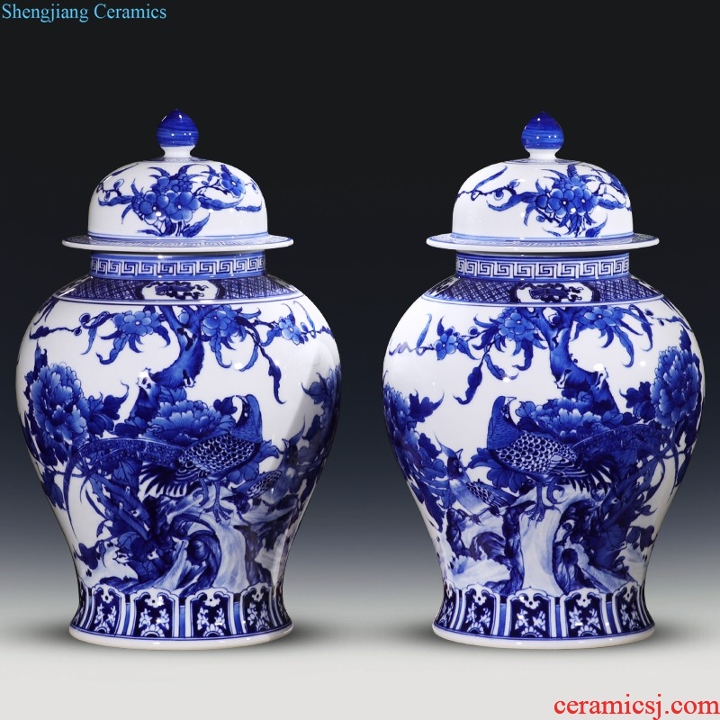 Jingdezhen ceramic furnishing articles hand-painted thin body new Chinese style household vase living room TV ark adornment ornament