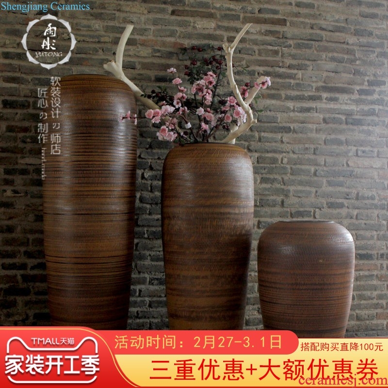 Jingdezhen ceramic contemporary and contracted white vase trumpet The sitting room dry flower flower arranging, table decorations furnishing articles