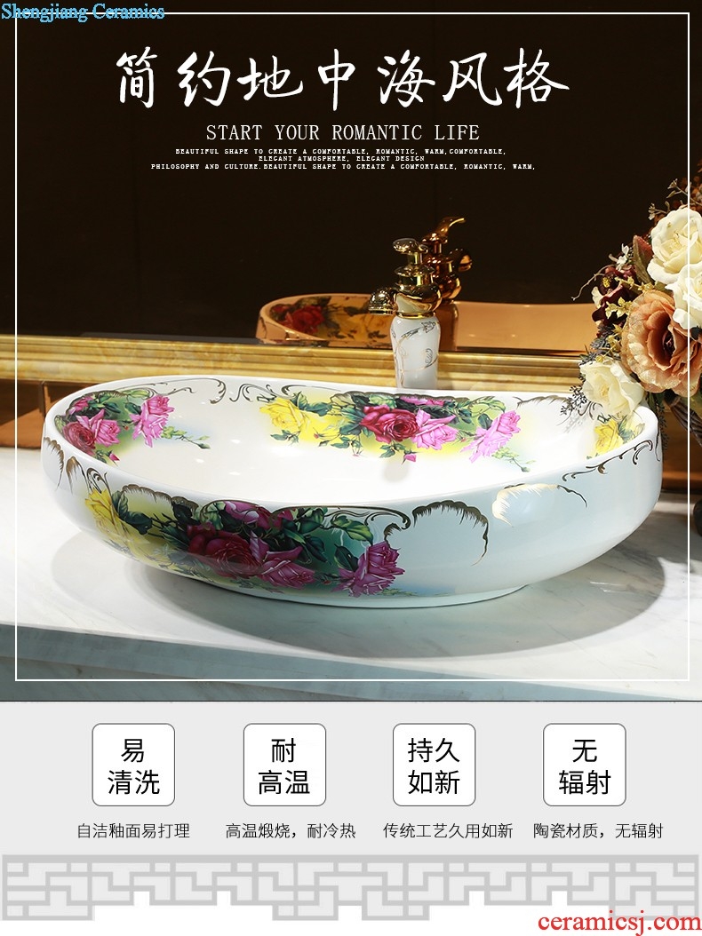 European ceramic stage basin to wash lavatory toilet rectangle household art basin was filed the sink