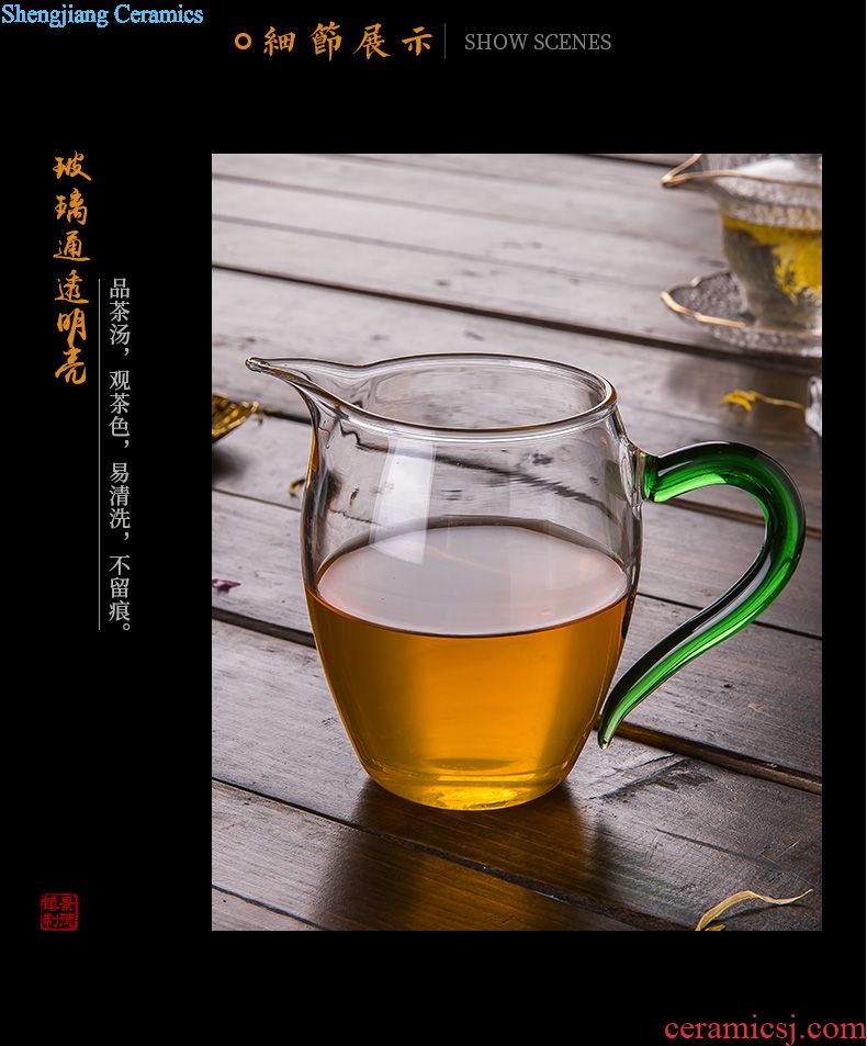 Jingdezhen ceramic tea set home round yellow longfeng kung fu tea tea tea tray a complete set of the teapot