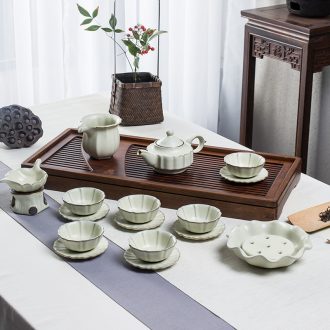 Jingdezhen blue and white porcelain tureen tea cups Ceramic white porcelain bowl with large tea tea bowl three bowl hand grasp pot