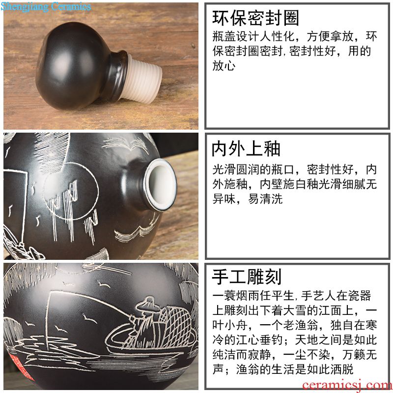 Jingdezhen ceramic jars bubble jars it liquor bottles with tap chivalrous man altar household ceramic seal pot