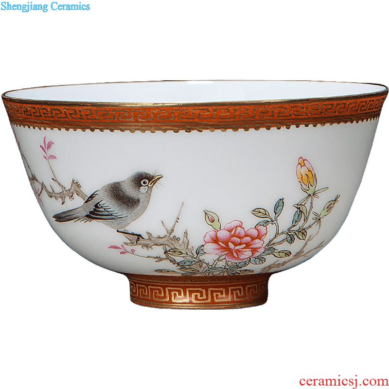 Jingdezhen ceramic sample tea cup tea pure hand-painted chrysanthemum patterns masters cup ji blue manual kung fu tea cups