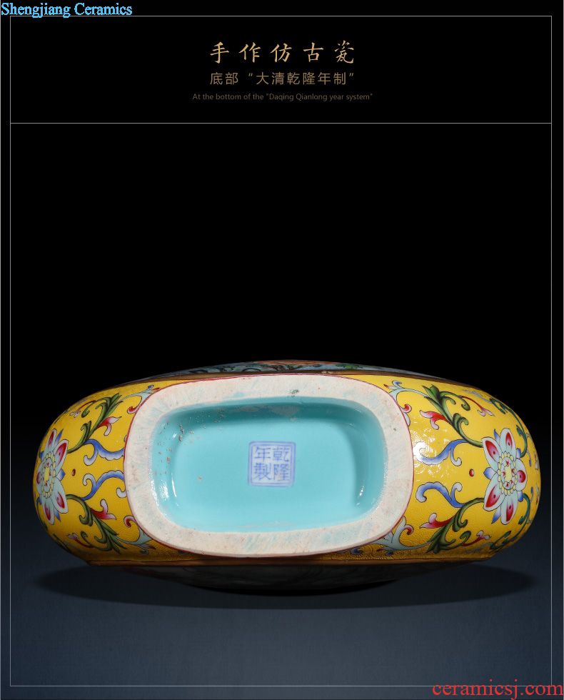 Jingdezhen ceramics furnishing articles imitation qing qianlong fuels the dragon celestial vase Chinese style household decorative arts and crafts
