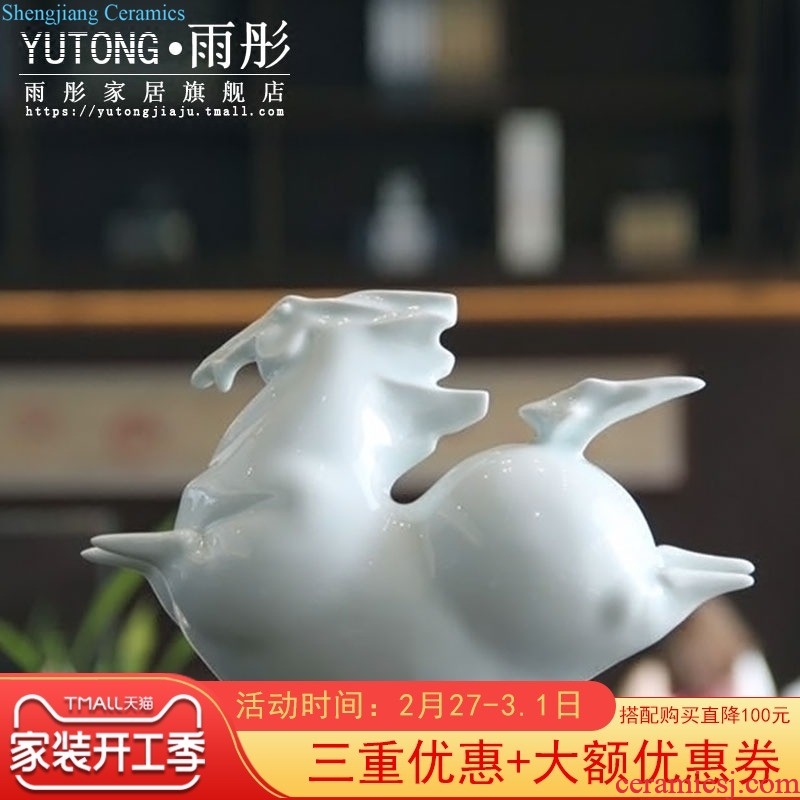 Jingdezhen creative manual pot-bellied modern living room furniture furnishing articles home decoration ceramic dry flower flower vase