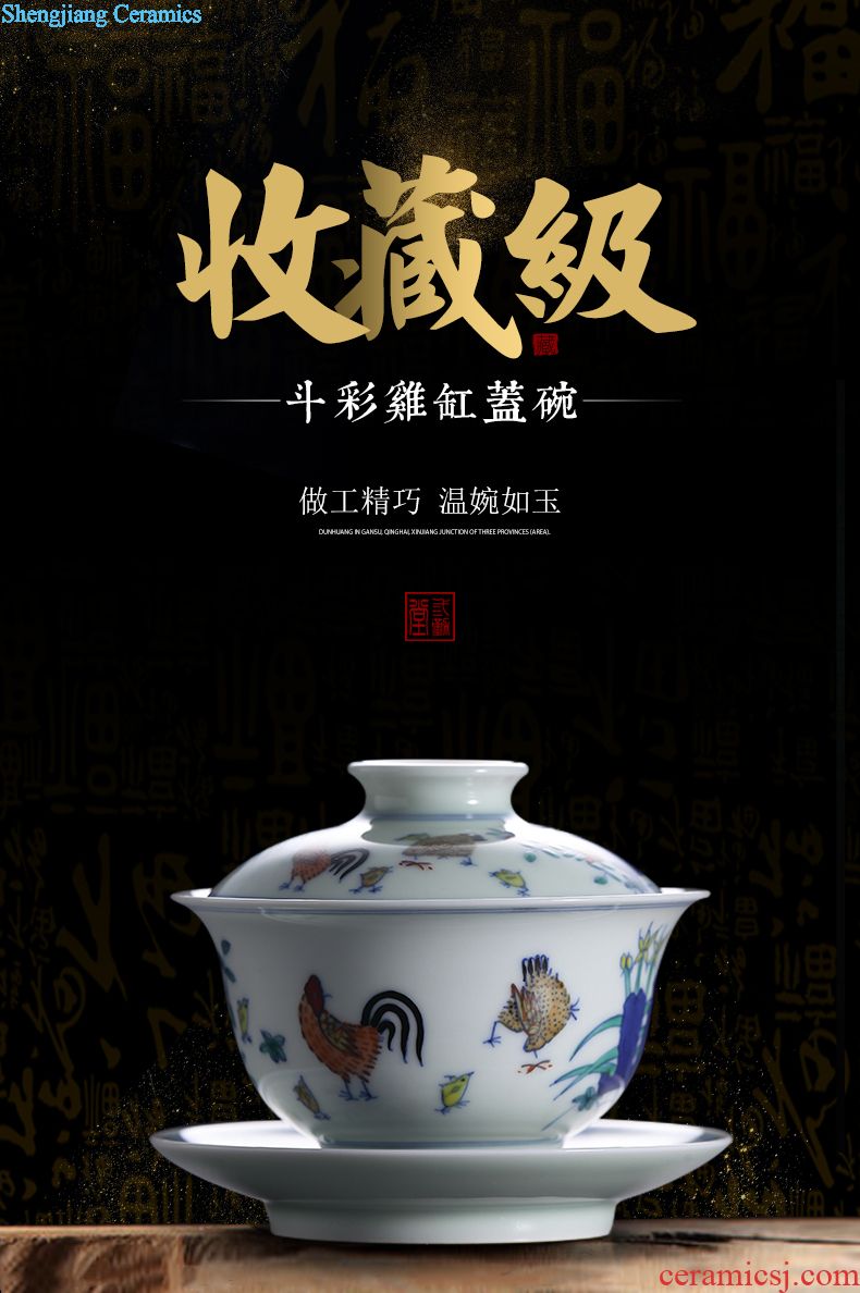 Three frequently hand-painted master of blue and white porcelain cup Tea foam glaze sample tea cup kung fu tea TZS323 ceramic cup