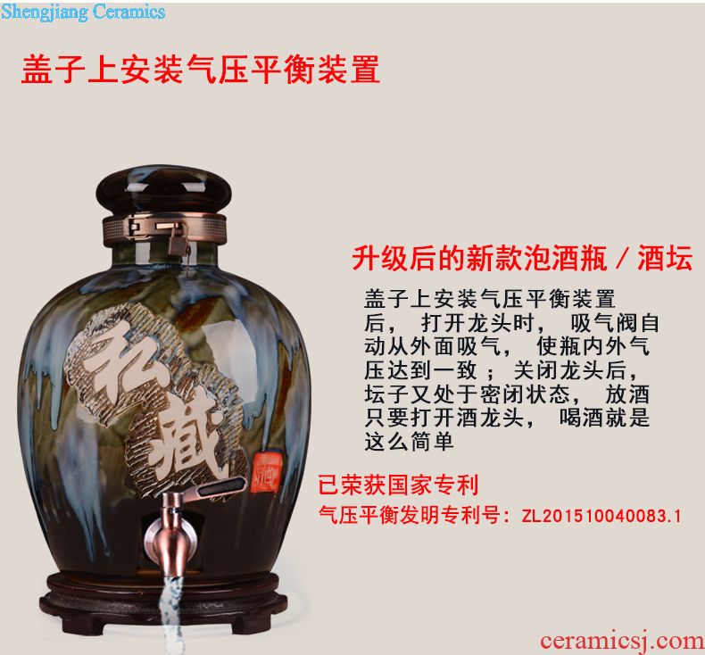 Ceramic bottle home antique Chinese liquor bottle 1 catty 5 jins of 10 small jars empty wine sealed jar