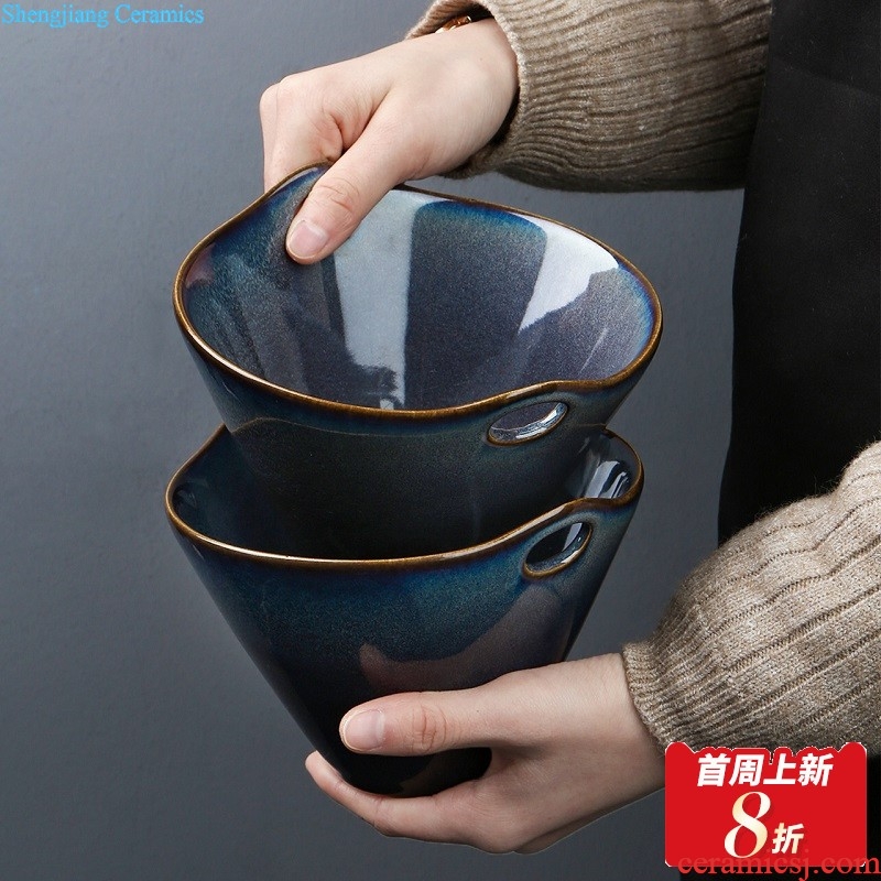 inky Western-style bone bowls pan American dishes suit household jingdezhen ceramic tableware suit Thin film resonance