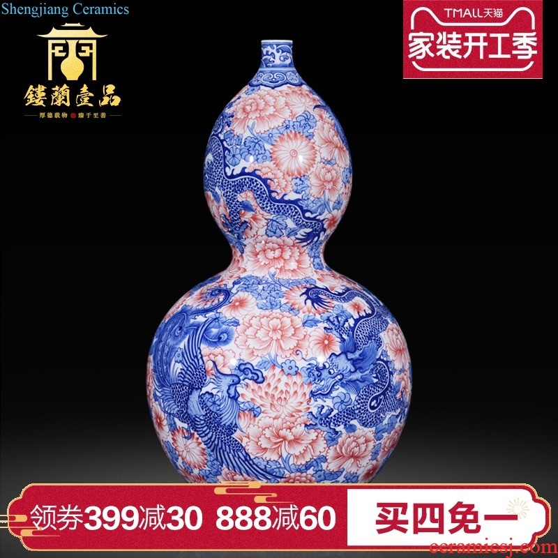 China MAO porcelain of jingdezhen ceramics thin body place of the sitting room porch decoration of new Chinese style furnishing articles colorful vase