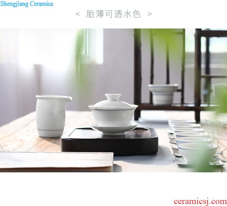 Drink to employ Japanese contracted cover kiln ceramic handmade pot cover set recommended cover tea accessories